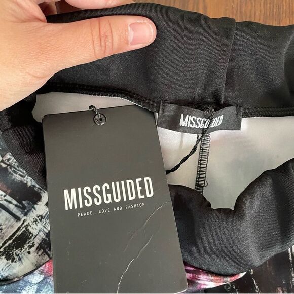 MISSGUIDED Abstract Multicolored Print Jogger Pants, Elastic Waist sz US‎ 2 New! - Picture 7 of 7